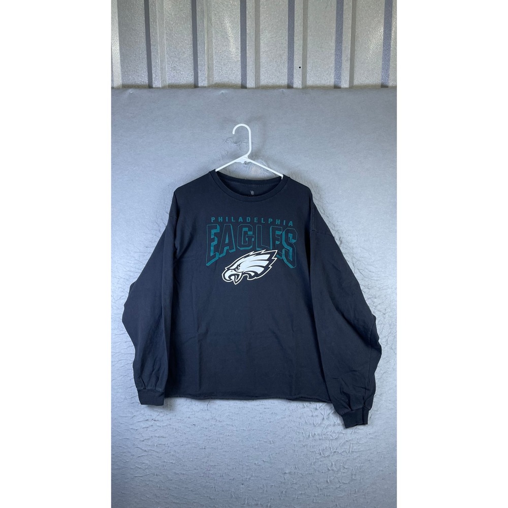 Junk Food Philadelphia Eagles Shirt Mens XXL Gray Good Long Sleeve Raw Hem Tee